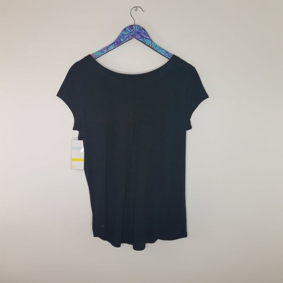 ZELLA Black Twisty Turn Workout Lounge Yoga Tee M - Picture 3 of 8